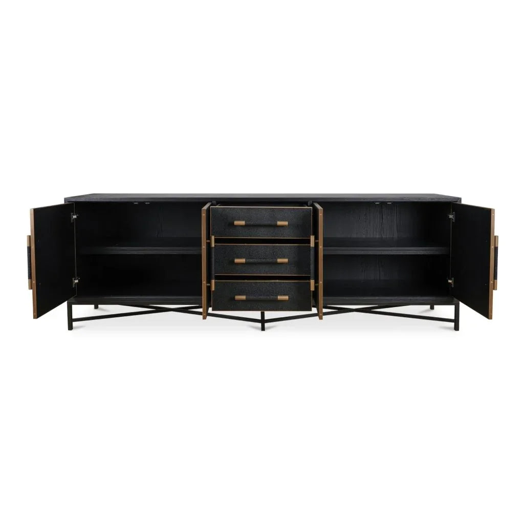 Mako Black Solid Oak Frame Sideboard - LOOMLAN - Moe's Home - Sideboards