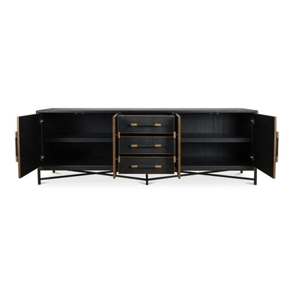 Mako Black Solid Oak Frame Sideboard - LOOMLAN - Moe's Home - Sideboards