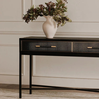 Mako Black With Solid Oak Console Table - LOOMLAN - Moe's Home - Console Tables