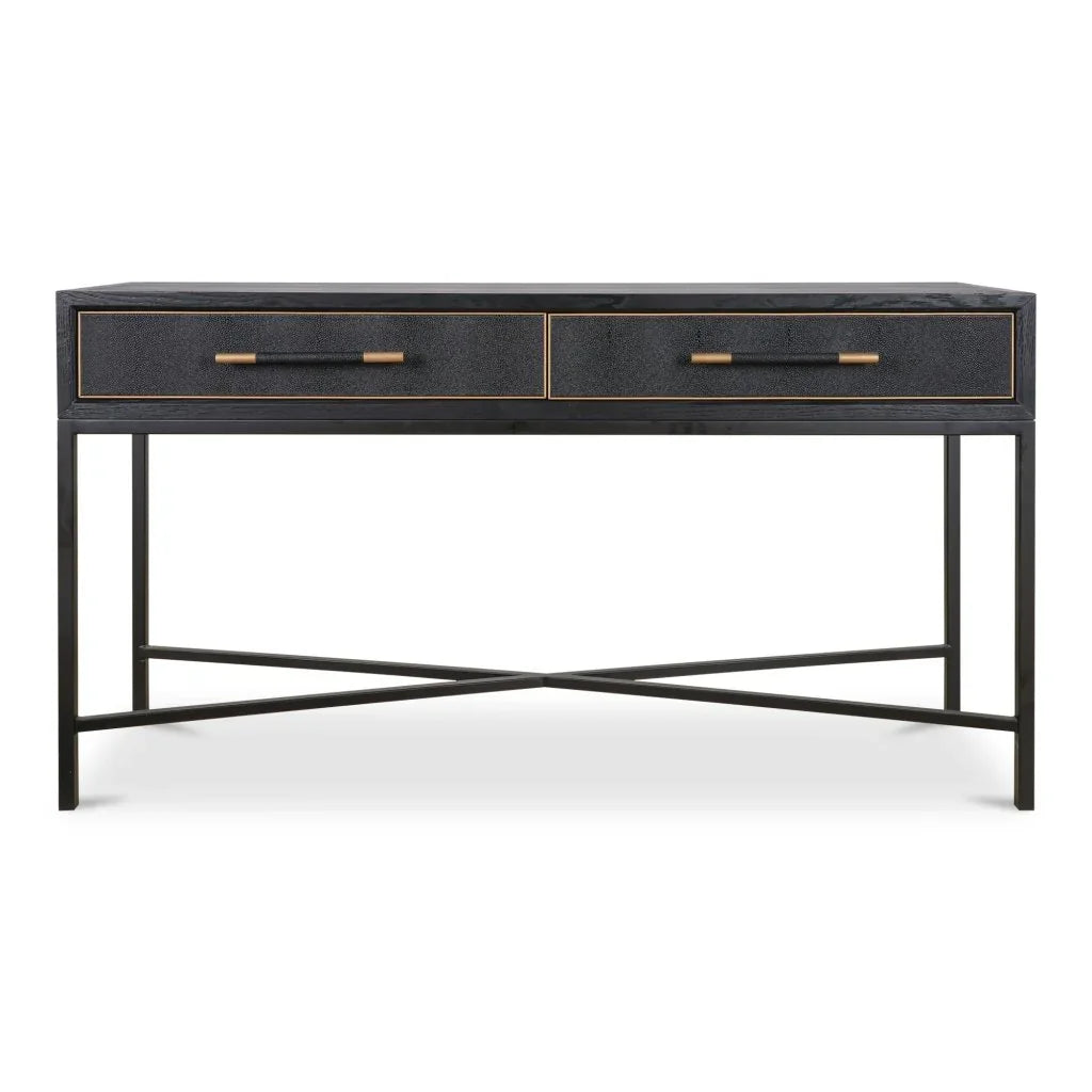 Mako Black With Solid Oak Console Table - LOOMLAN - Moe's Home - Console Tables