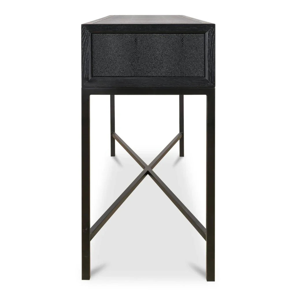 Mako Black With Solid Oak Console Table - LOOMLAN - Moe's Home - Console Tables