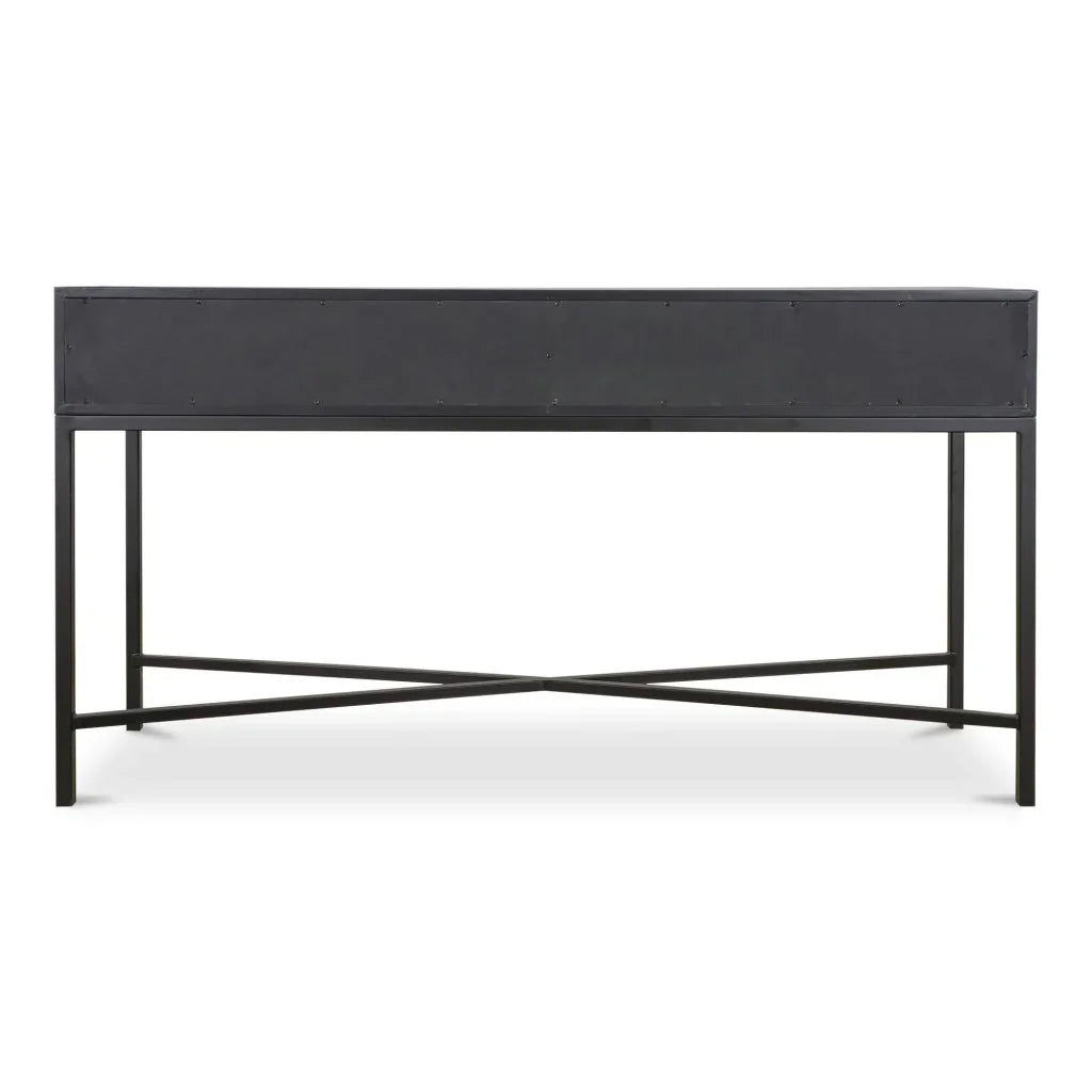 Mako Black With Solid Oak Console Table - LOOMLAN - Moe's Home - Console Tables