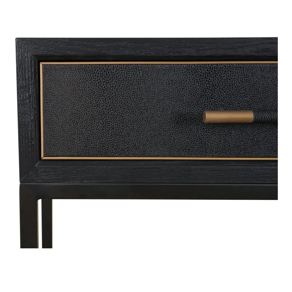 Mako Black With Solid Oak Console Table - LOOMLAN - Moe's Home - Console Tables