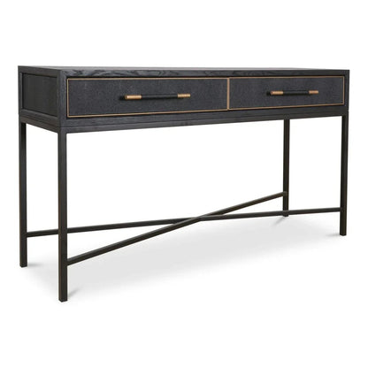 Mako Black With Solid Oak Console Table - LOOMLAN - Moe's Home - Console Tables