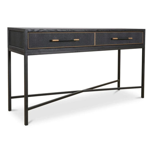 Mako Black With Solid Oak Console Table - LOOMLAN - Moe's Home - Console Tables