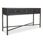 Mako Black With Solid Oak Console Table - LOOMLAN - Moe's Home - Console Tables