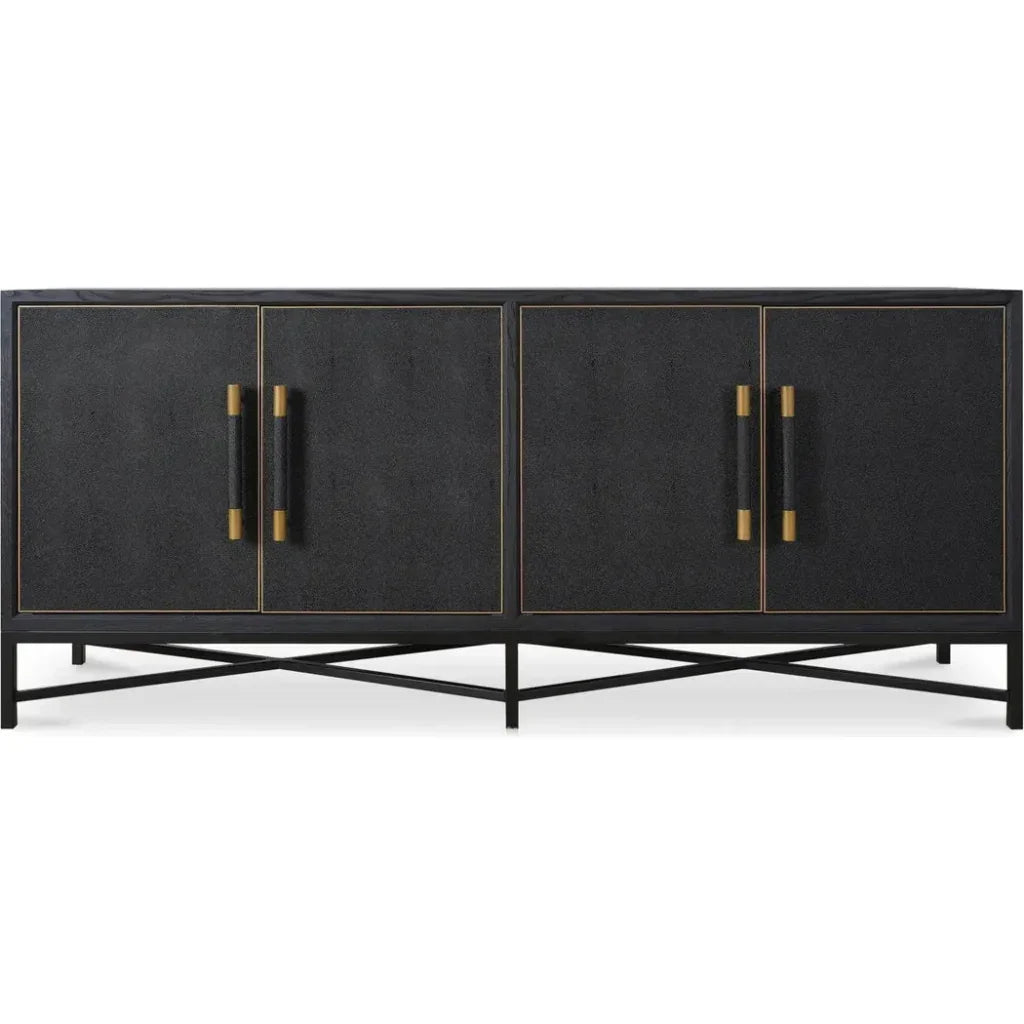 Mako Brass and Solid Oak Black Sideboard - LOOMLAN - Moe's Home - Sideboards