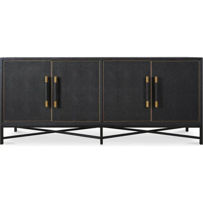 Mako Brass and Solid Oak Black Sideboard - LOOMLAN - Moe's Home - Sideboards