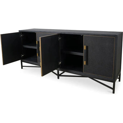 Mako Brass and Solid Oak Black Sideboard - LOOMLAN - Moe's Home - Sideboards