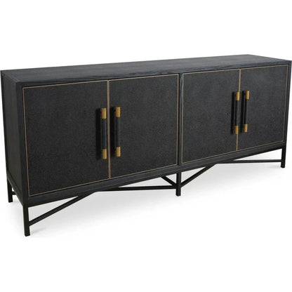 Mako Brass and Solid Oak Black Sideboard - LOOMLAN - Moe's Home - Sideboards