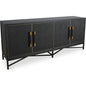 Mako Brass and Solid Oak Black Sideboard - LOOMLAN - Moe's Home - Sideboards
