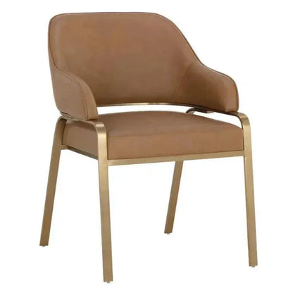 Malachi Leather Dining Armchair - LOOMLAN - SUNPAN - Dining Chairs