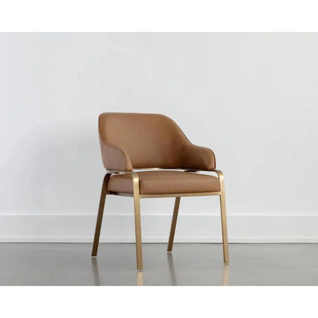 Malachi Leather Dining Armchair - LOOMLAN - SUNPAN - Dining Chairs