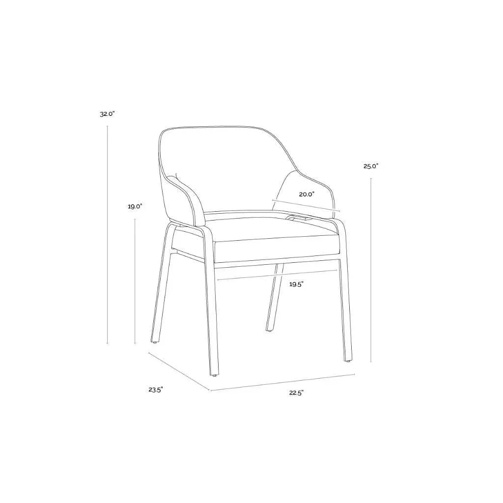 Malachi Leather Dining Armchair - LOOMLAN - SUNPAN - Dining Chairs