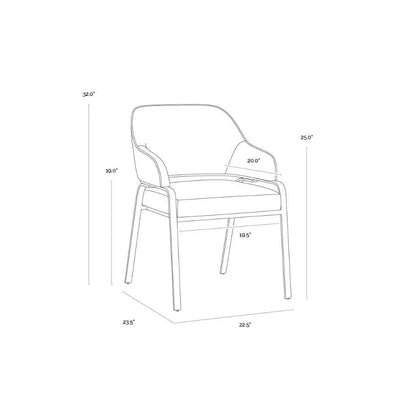 Malachi Leather Dining Armchair - LOOMLAN - SUNPAN - Dining Chairs