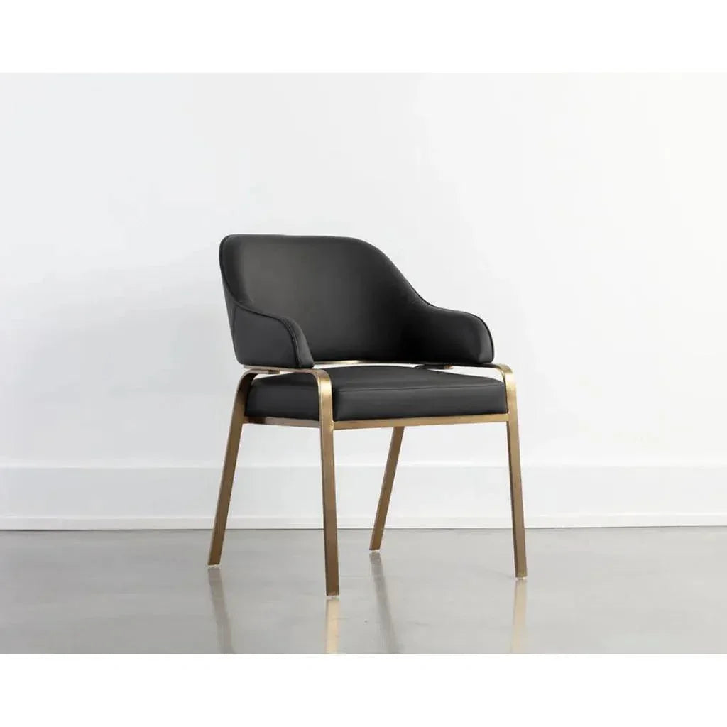 Malachi Leather Dining Armchair - LOOMLAN - SUNPAN - Dining Chairs