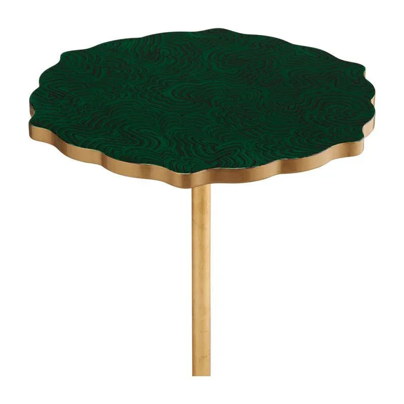 Malachite Green Lacquer Top Side Table - LOOMLAN - Chelsea House - Side Tables