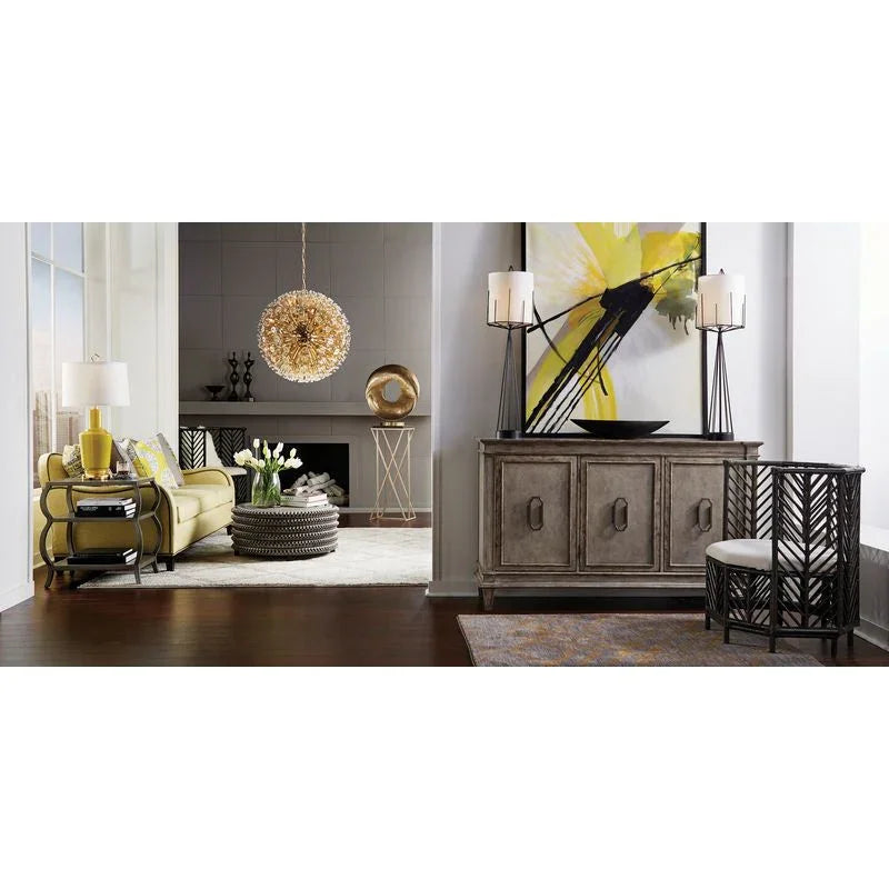 Malcolm Iron Framed Golden Pedestal - LOOMLAN - Wildwood - Side Tables
