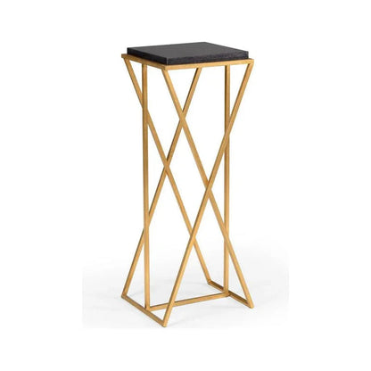 Malcolm Iron Framed Golden Pedestal - LOOMLAN - Wildwood - Side Tables
