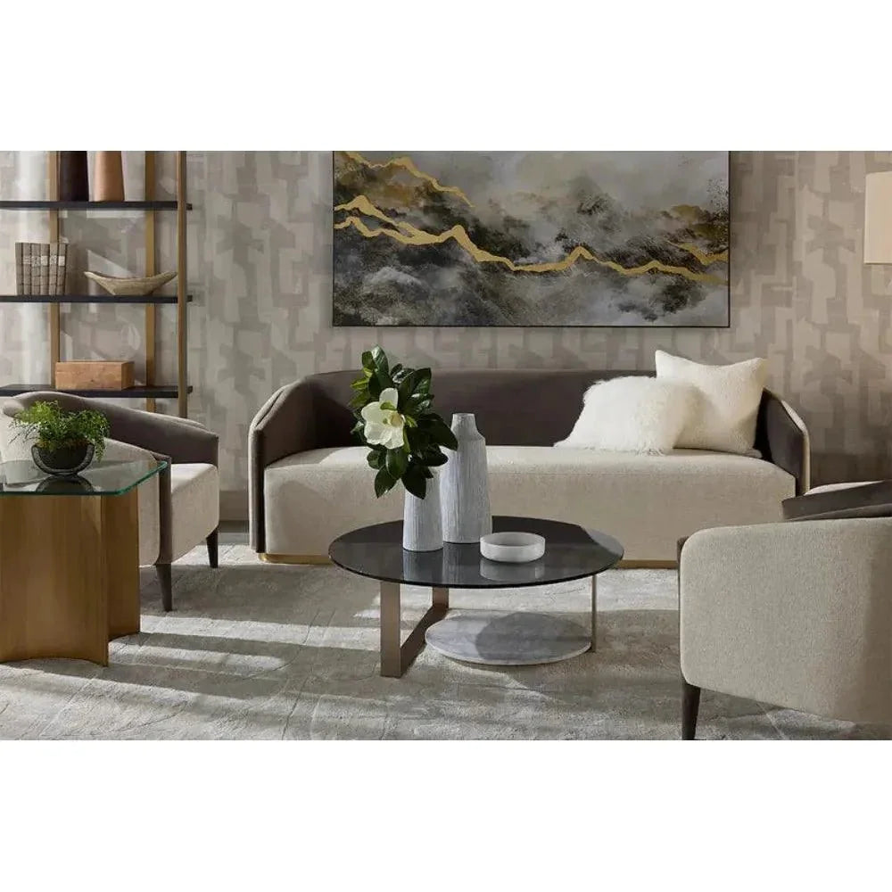 Maldini Coffee Table Glass Top Brass - LOOMLAN - SUNPAN - Coffee Tables