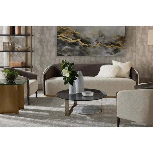 Maldini Coffee Table Glass Top Brass - LOOMLAN - SUNPAN - Coffee Tables