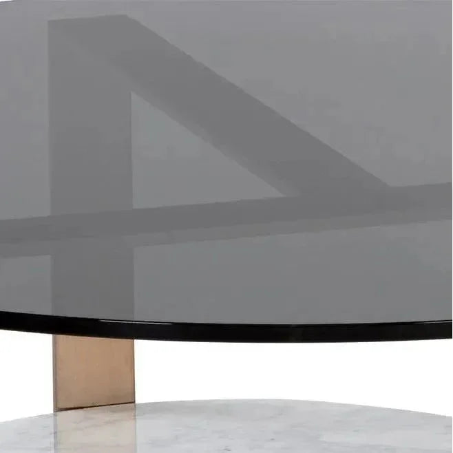 Maldini Coffee Table Glass Top Brass - LOOMLAN - SUNPAN - Coffee Tables