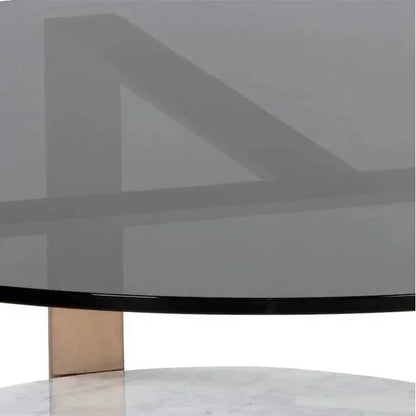 Maldini Coffee Table Glass Top Brass - LOOMLAN - SUNPAN - Coffee Tables