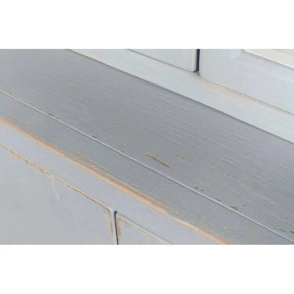 Maldives 2 Glass Doors Bookcase Eros Blue - LOOMLAN - Sarreid - Buffets & Curios