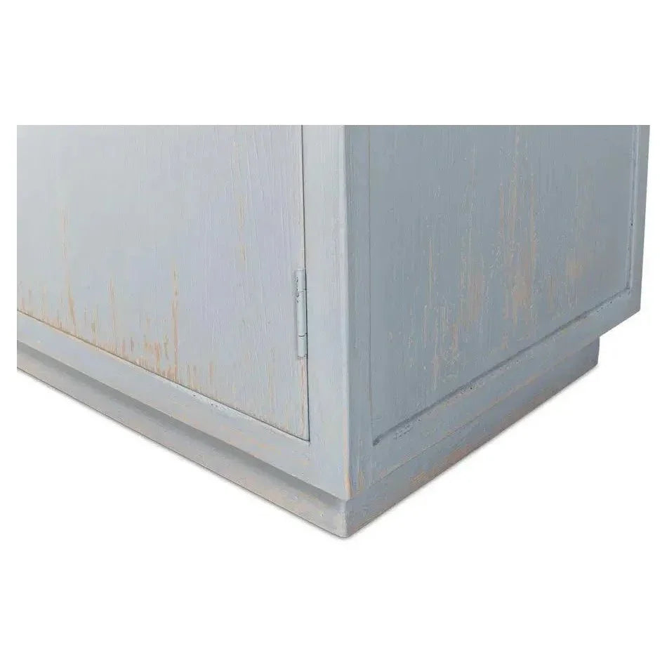 Maldives 2 Glass Doors Bookcase Eros Blue - LOOMLAN - Sarreid - Buffets & Curios