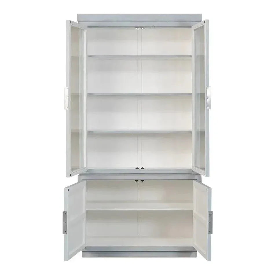 Maldives 2 Glass Doors Bookcase Eros Blue - LOOMLAN - Sarreid - Buffets & Curios