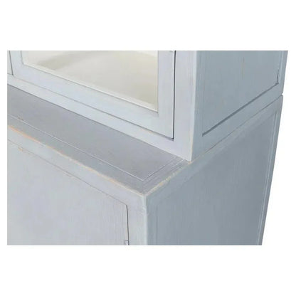 Maldives 2 Glass Doors Bookcase Eros Blue - LOOMLAN - Sarreid - Buffets & Curios