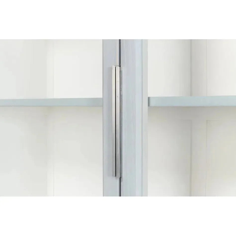 Maldives 2 Glass Doors Bookcase Eros Blue - LOOMLAN - Sarreid - Buffets & Curios