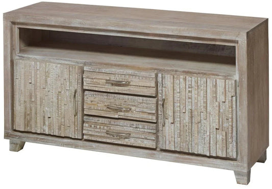 Reclaimed wood planked style whitewashed Cabinet - LOOMLAN - LOOMLAN - TV Stands & Media Centers