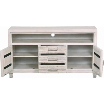 Reclaimed wood planked style whitewashed Cabinet - LOOMLAN - LOOMLAN - TV Stands & Media Centers