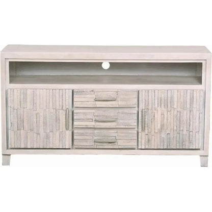 Reclaimed wood planked style whitewashed Cabinet - LOOMLAN - LOOMLAN - TV Stands & Media Centers