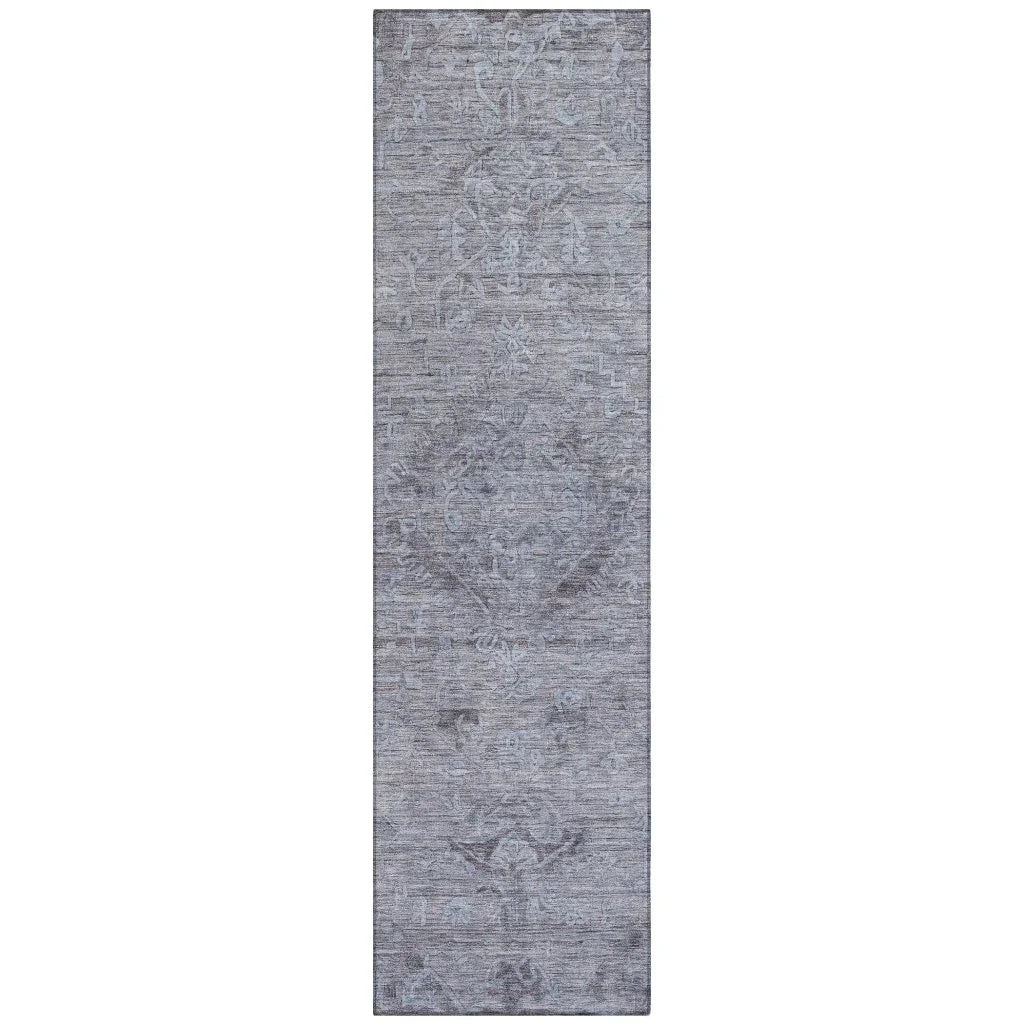 Malia Blue Washable Indoor-Outdoor Rug-Outdoor Rugs-LOOMLAN Rugs-2'3" x 7'6"-LOOMLAN