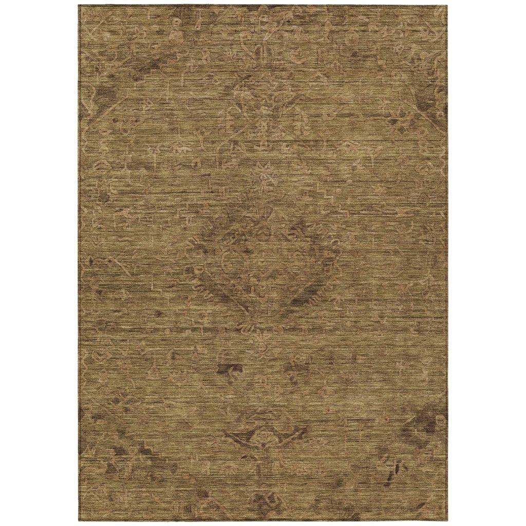 Malia Brown Washable Indoor-Outdoor Rug-Outdoor Rugs-LOOMLAN Rugs-2'6" x 3'10"-LOOMLAN