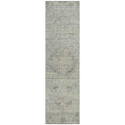 Malia Gray Washable Indoor-Outdoor Rug-Outdoor Rugs-LOOMLAN Rugs-2'3" x 7'6"-LOOMLAN