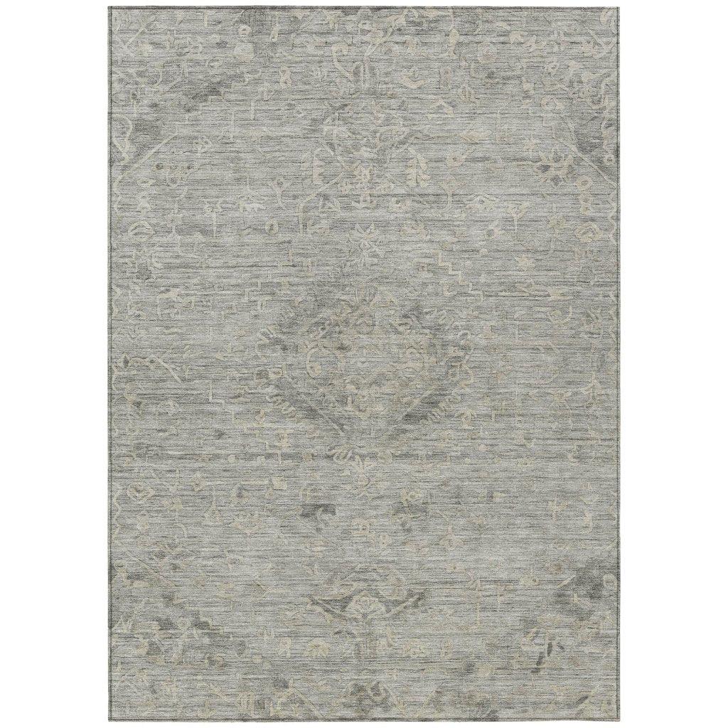 Malia Gray Washable Indoor-Outdoor Rug-Outdoor Rugs-LOOMLAN Rugs-2'6" x 3'10"-LOOMLAN