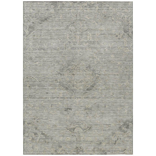 Malia Gray Washable Indoor-Outdoor Rug-Outdoor Rugs-LOOMLAN Rugs-2'6" x 3'10"-LOOMLAN