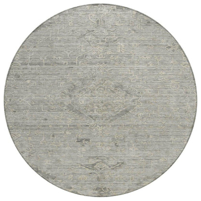 Malia Gray Washable Indoor-Outdoor Rug-Outdoor Rugs-LOOMLAN Rugs-8' x 8'-LOOMLAN