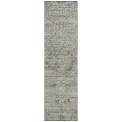 Malia Green Washable Indoor-Outdoor Rug-Outdoor Rugs-LOOMLAN Rugs-2'3" x 7'6"-LOOMLAN