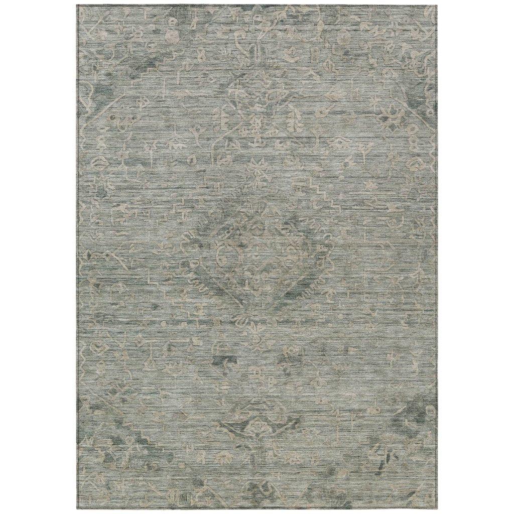 Malia Green Washable Indoor-Outdoor Rug-Outdoor Rugs-LOOMLAN Rugs-2'6" x 3'10"-LOOMLAN