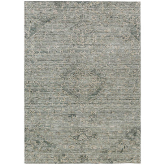 Malia Green Washable Indoor-Outdoor Rug-Outdoor Rugs-LOOMLAN Rugs-2'6" x 3'10"-LOOMLAN