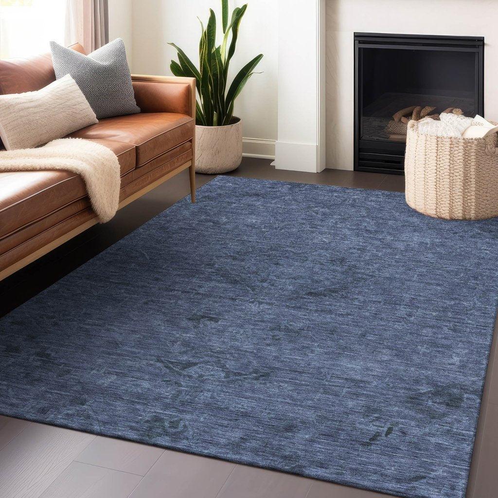 Malia Navy Washable Indoor-Outdoor Rug-Outdoor Rugs-LOOMLAN Rugs-LOOMLAN