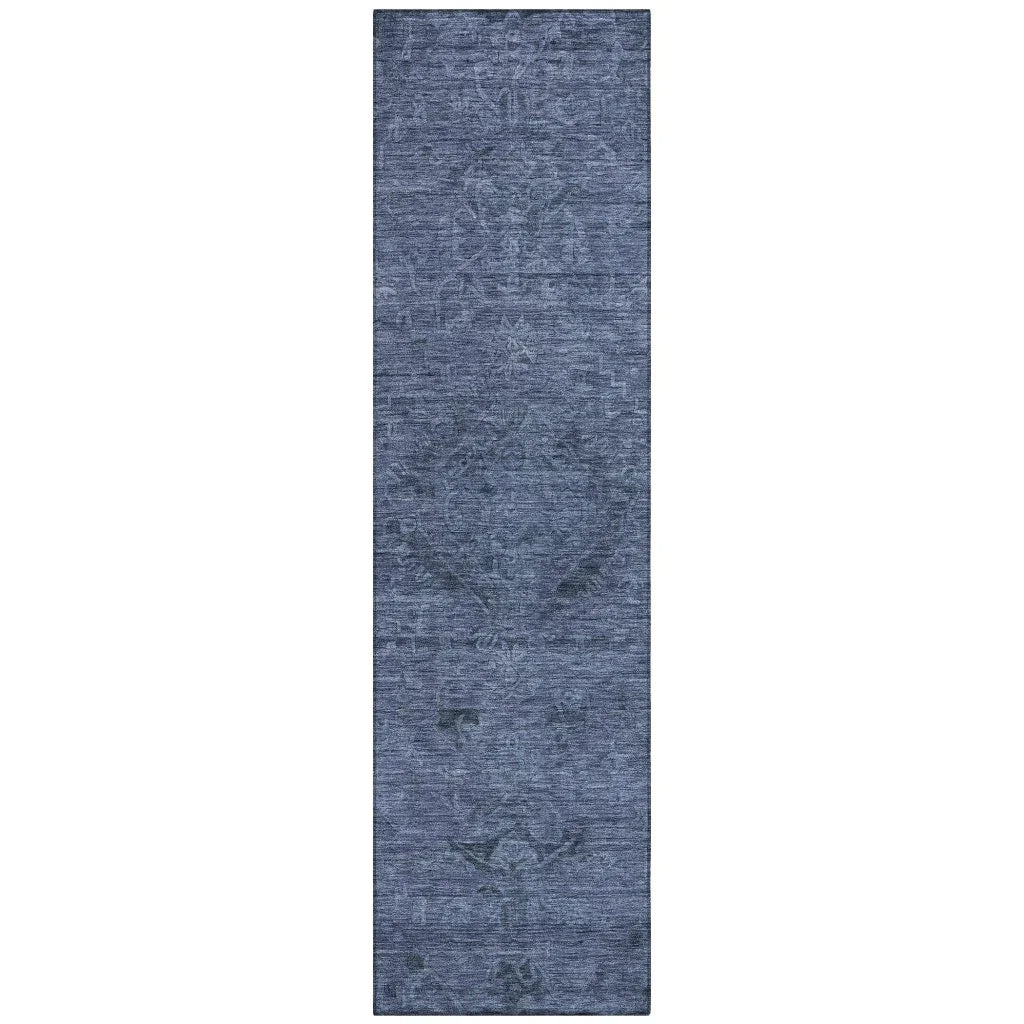 Malia Navy Washable Indoor-Outdoor Rug-Outdoor Rugs-LOOMLAN Rugs-2'3" x 7'6"-LOOMLAN
