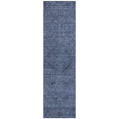 Malia Navy Washable Indoor-Outdoor Rug-Outdoor Rugs-LOOMLAN Rugs-2'3" x 7'6"-LOOMLAN