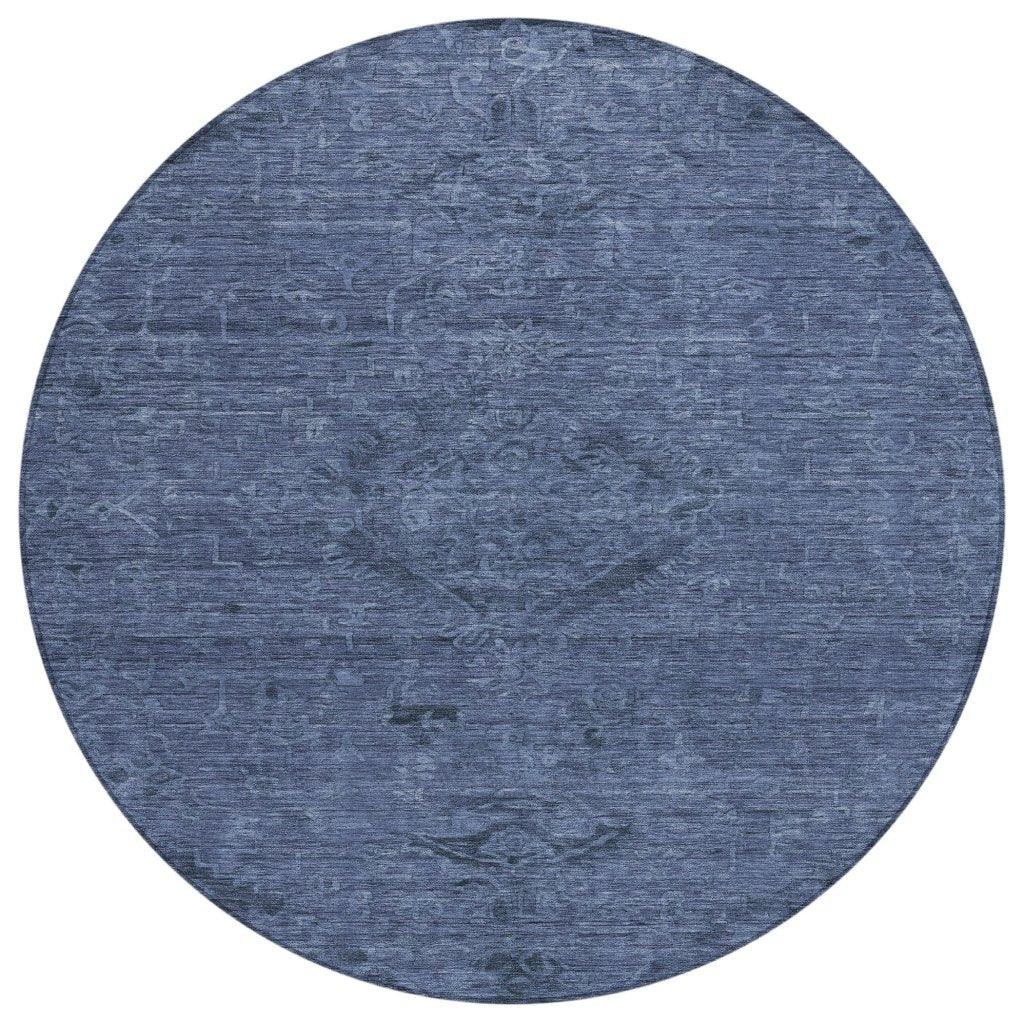 Malia Navy Washable Indoor-Outdoor Rug-Outdoor Rugs-LOOMLAN Rugs-8' x 8'-LOOMLAN