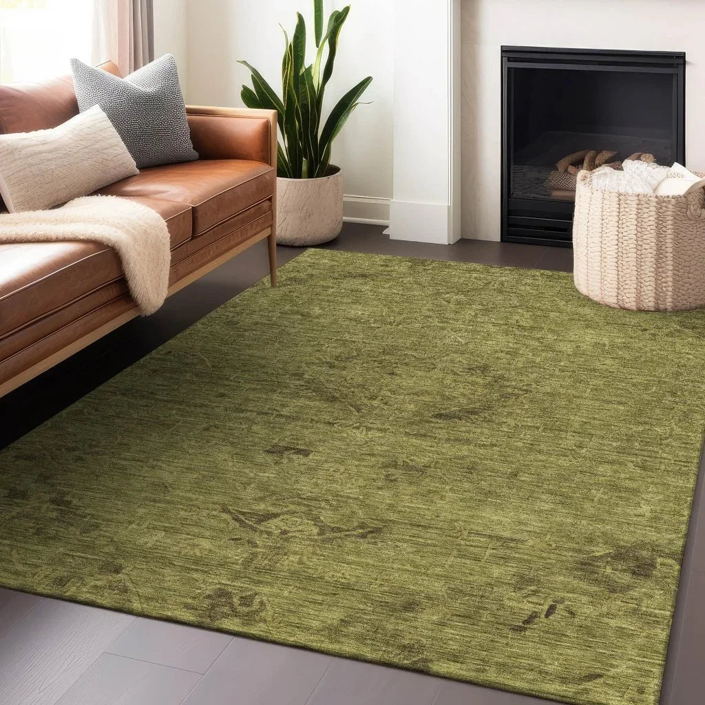 Malia Olive Washable Indoor-Outdoor Rug-Outdoor Rugs-LOOMLAN Rugs-LOOMLAN