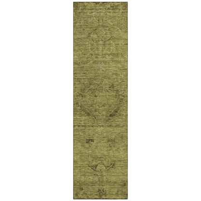 Malia Olive Washable Indoor-Outdoor Rug-Outdoor Rugs-LOOMLAN Rugs-2'3" x 7'6"-LOOMLAN